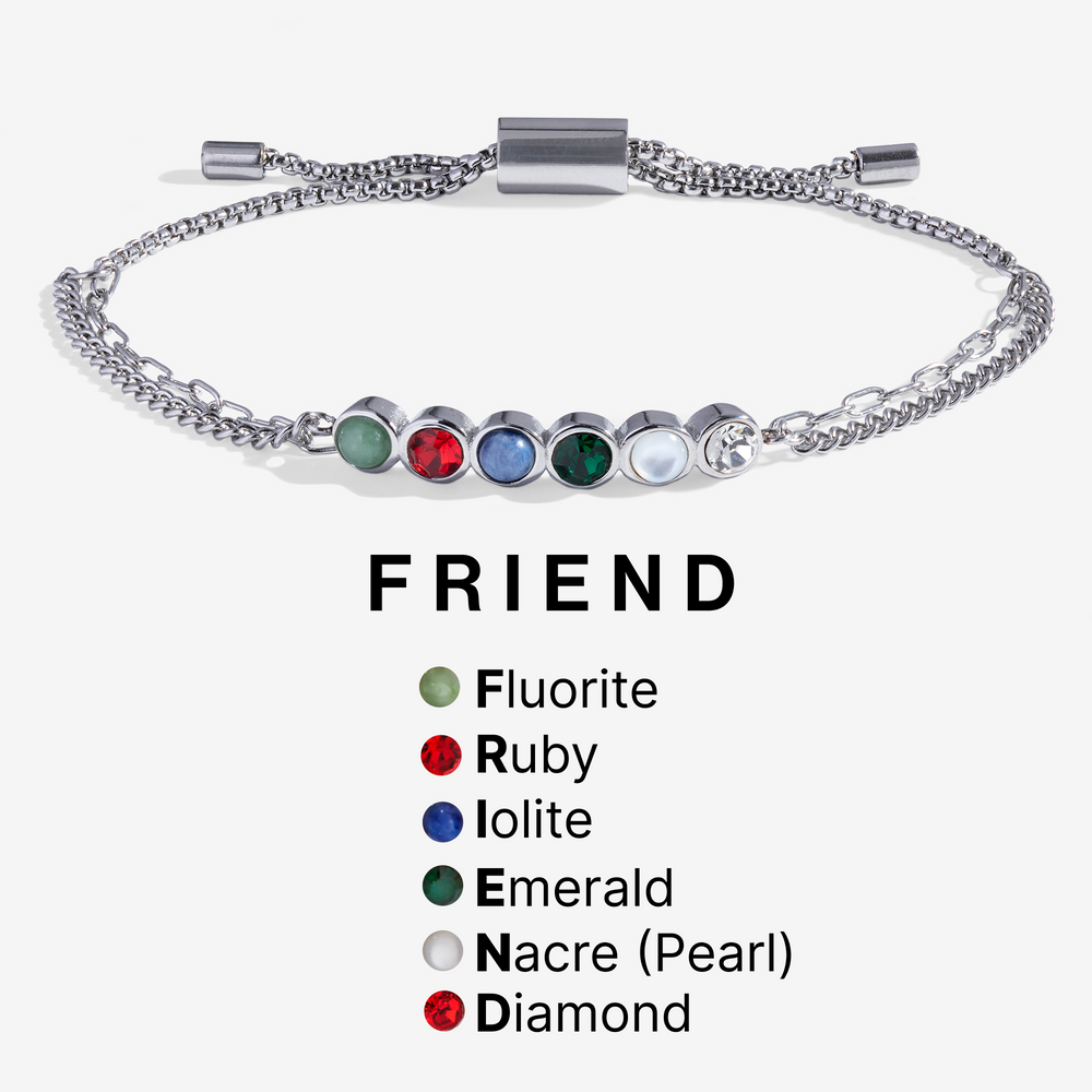 Friend Hidden Message Acrostic Bolo Bracelet, Bracelets, $ 38.00, A Moment Of Now™