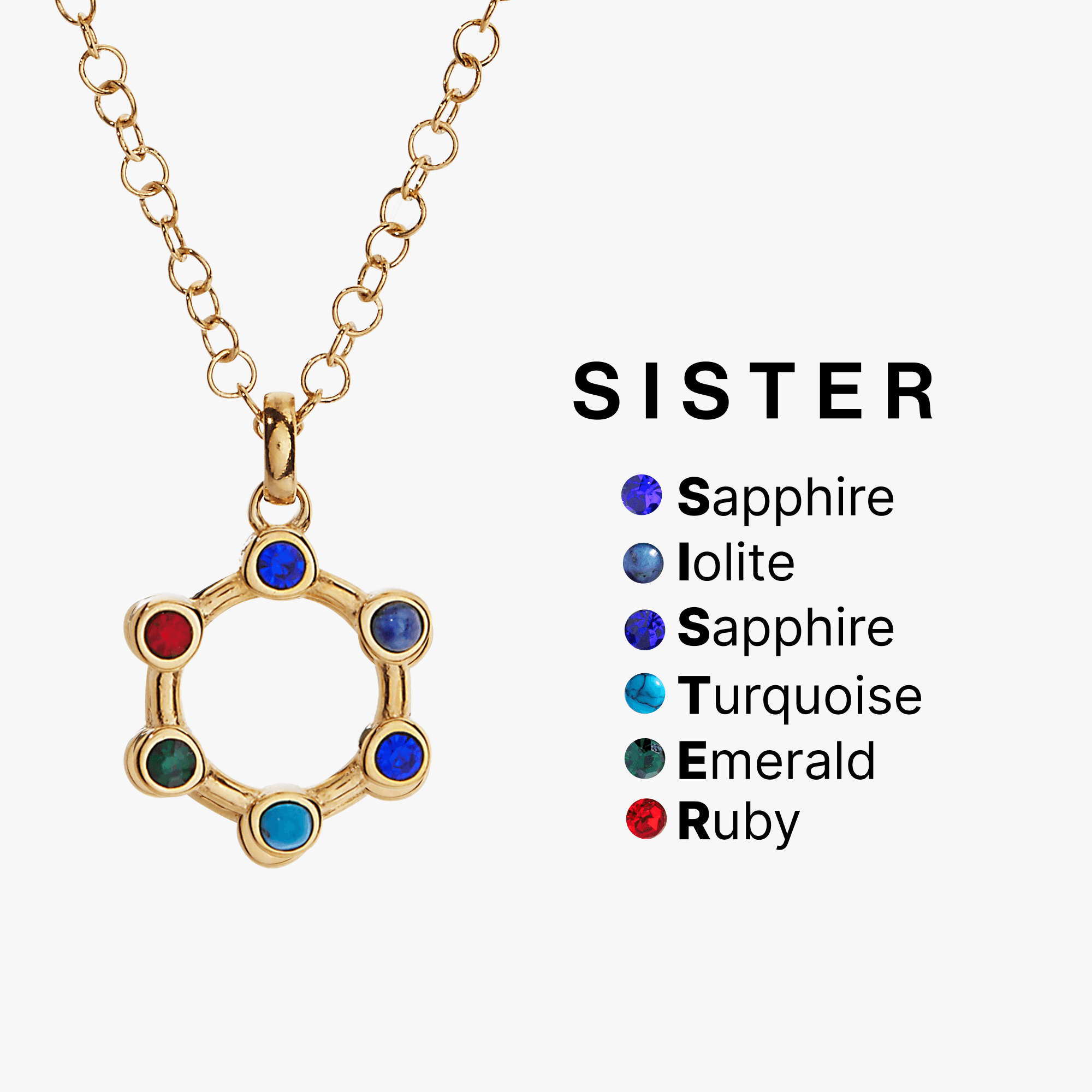 Sister Hidden Message Acrostic Necklace, Necklaces, $ 23.90, A Moment Of Now™