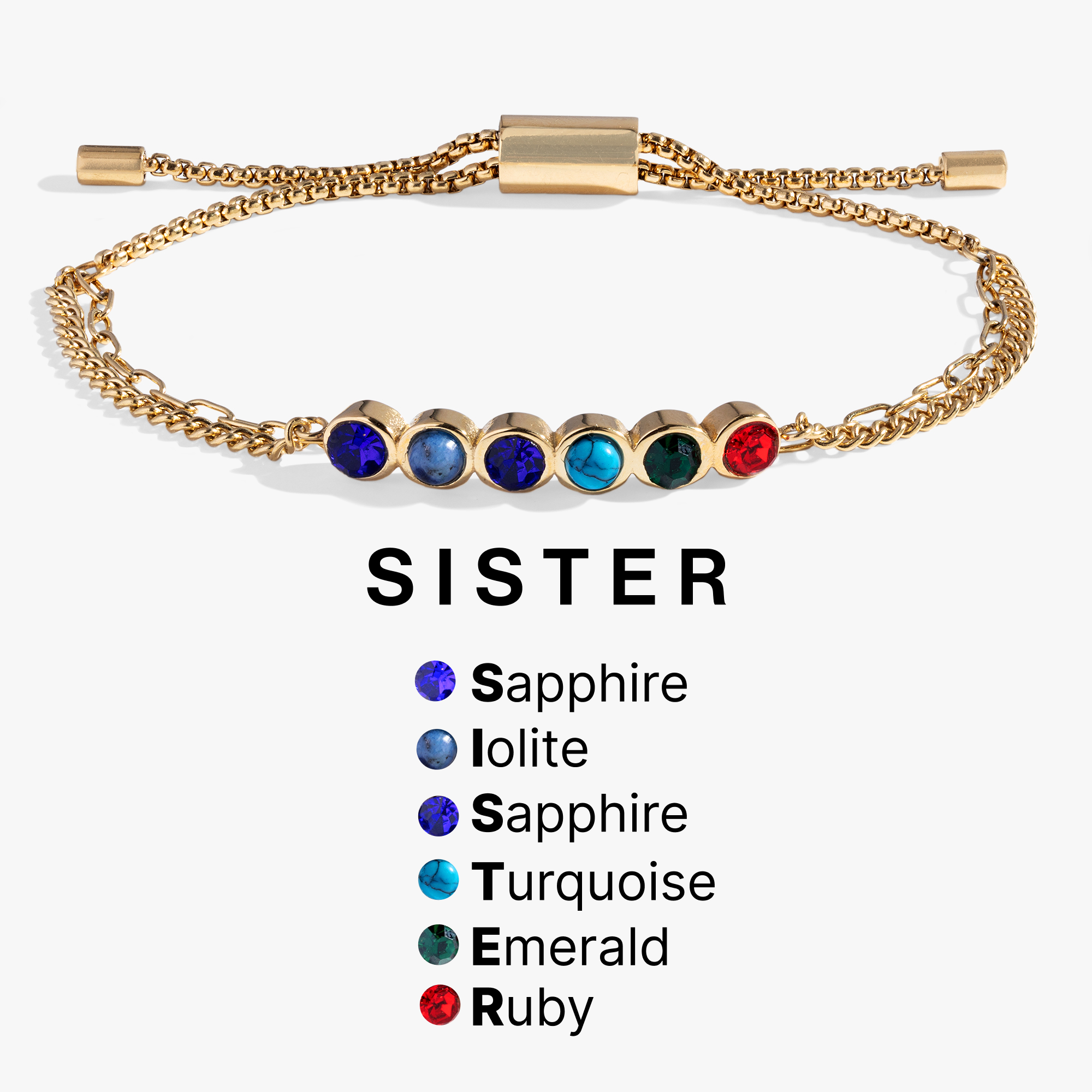 Sister Hidden Message Acrostic Bolo Bracelet, Bracelets, $ 18.90, A Moment Of Now™