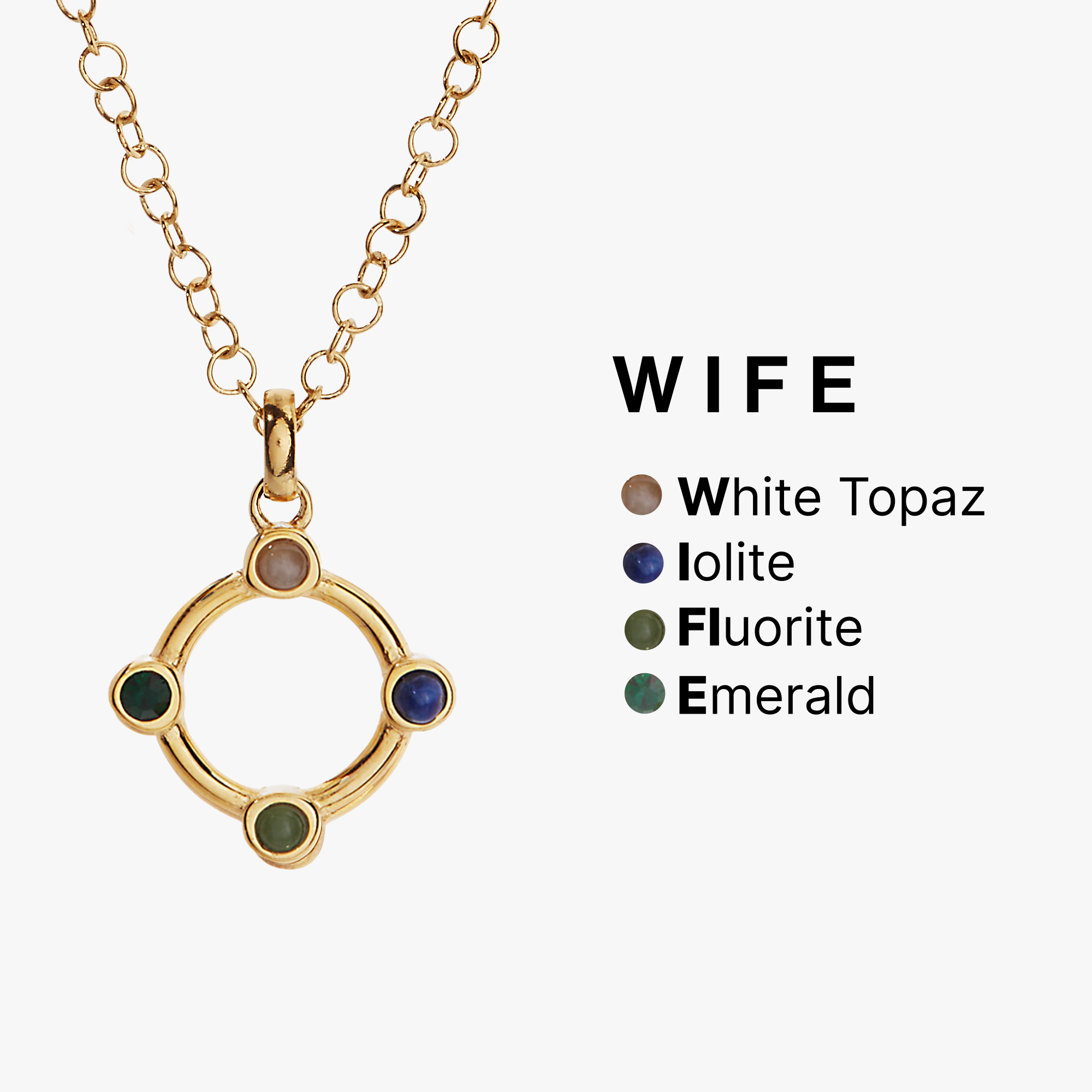 Wife Hidden Message Acrostic Necklace, Necklaces, $ 23.90, A Moment Of Now™
