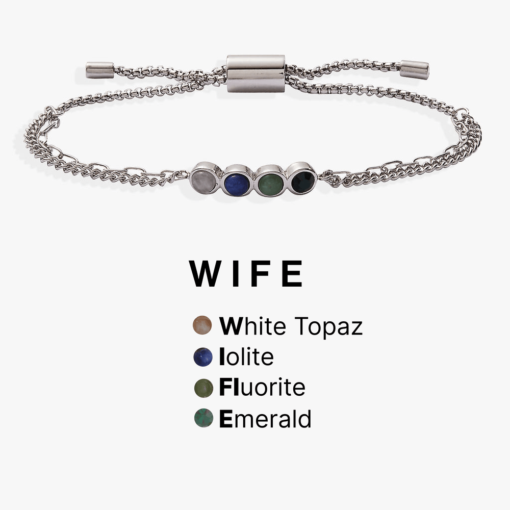 Wife Hidden Message Acrostic Bolo Bracelet, Bracelets, $ 18.90, A Moment Of Now™