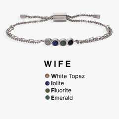 Wife Hidden Message Acrostic Bolo Bracelet, Bracelets, $ 18.90, A Moment Of Now™
