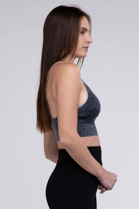 Washed Ribbed Bra Padded Tank Top, ZENANA, $ 22.95