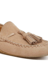 Kipstar Suede Round Toe Tassel Loafers