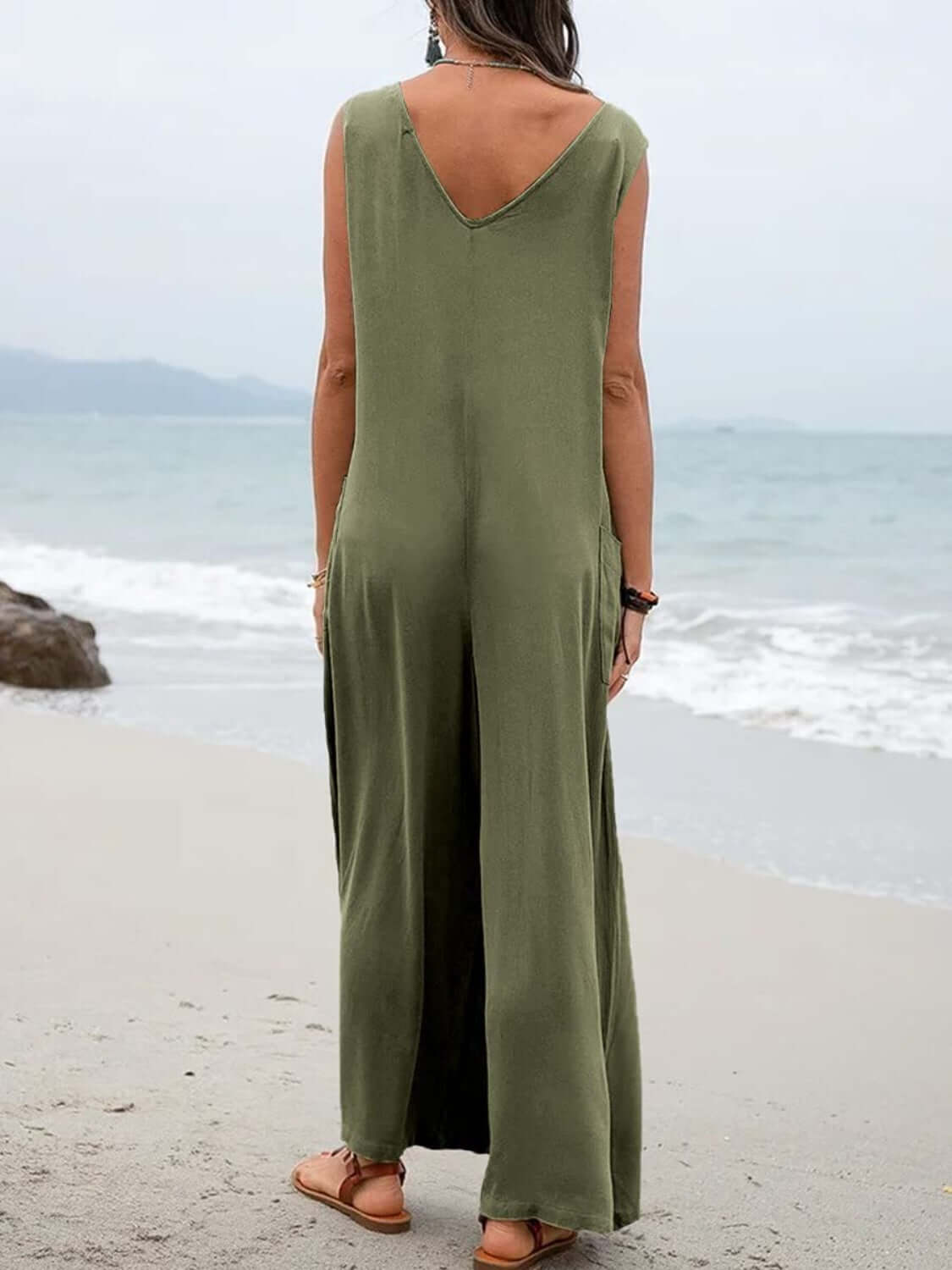 Wide Strap Jumpsuit with Pockets, Generic, A Moment Of Now