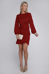 Red Ruched Bodycon Dress, Nuvi Apparel, $ 45.95