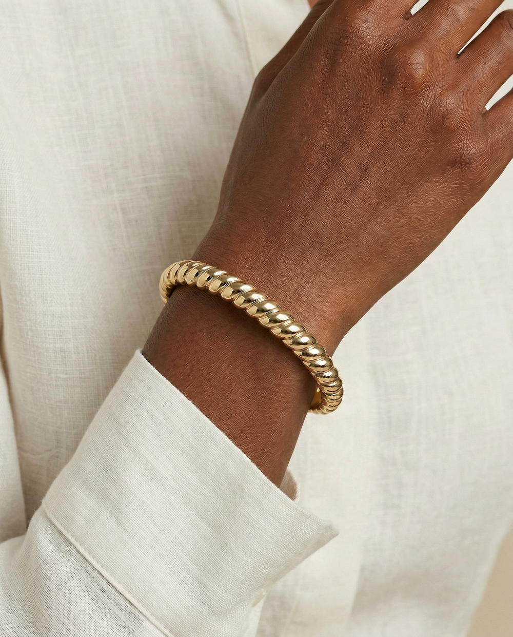 Stainless Steel Rope Textured Bangle, Bracelets, $ 21.90, A Moment Of Now™