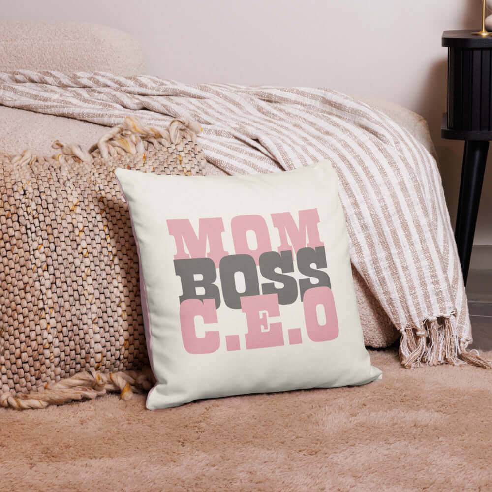 Mom Boss C.E.O Graphic Premium Pillow - Celebrate Her, Throw Pillows, $ 55.50, A Moment Of Now™