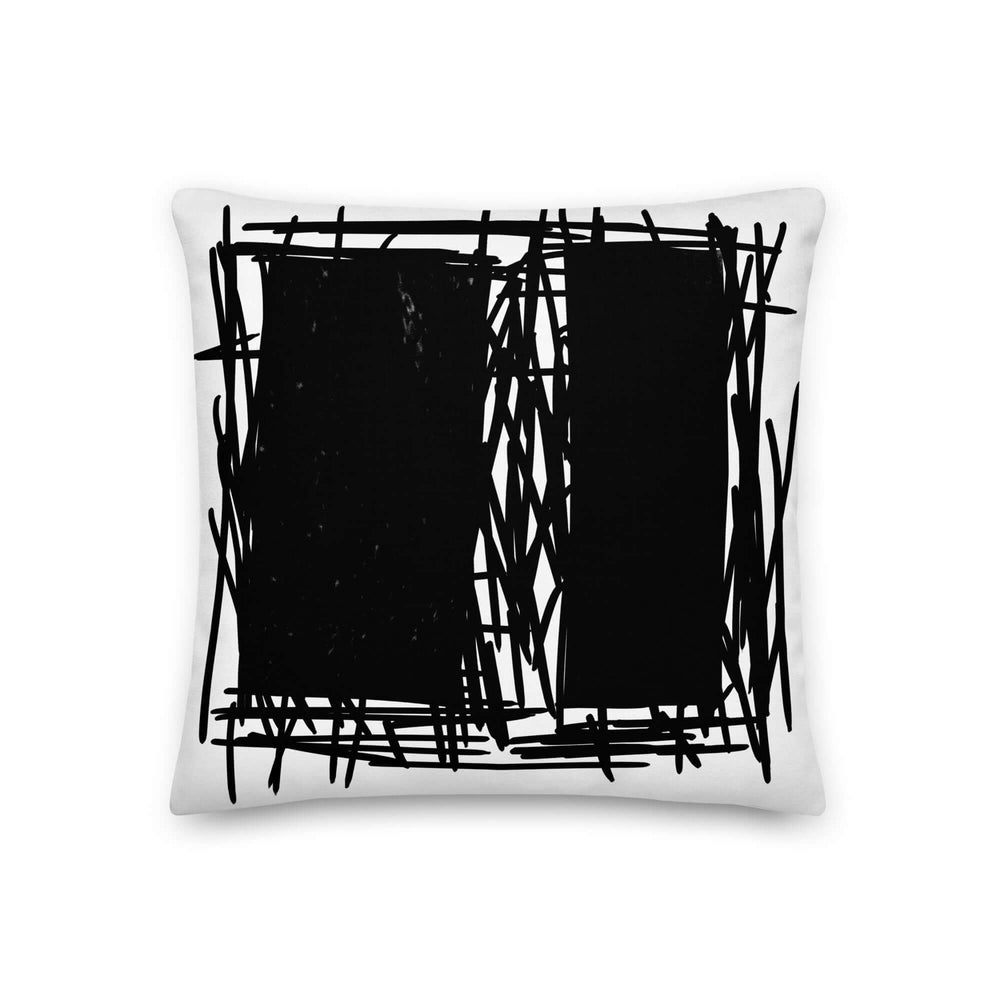 Lucina Black White Scribble Modern Line Art Decorative Throw Pillow Cushion, Throw Pillows, $ 55.00, A Moment Of Now™