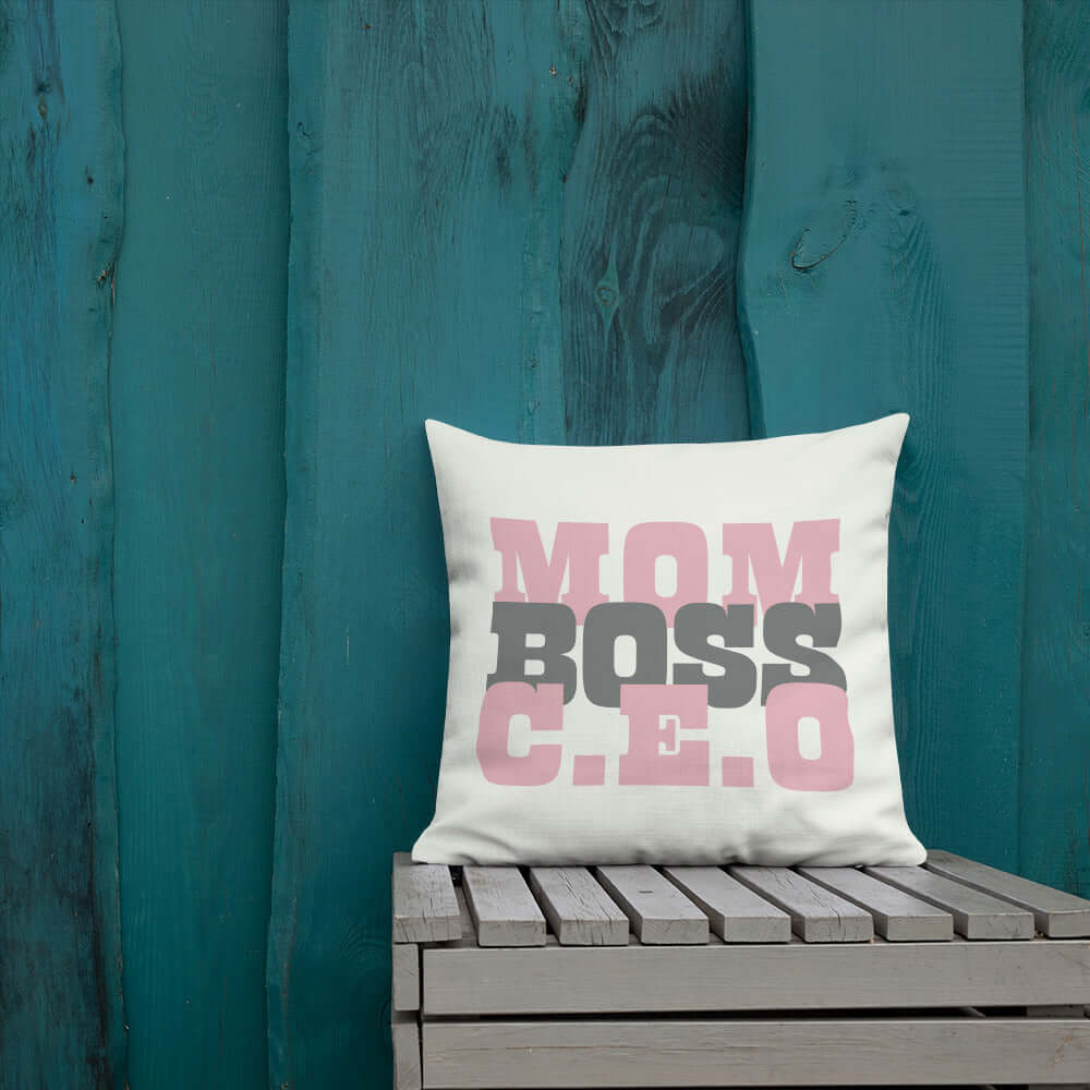 Mom Boss C.E.O Graphic Premium Pillow - Celebrate Her, Throw Pillows, $ 55.50, A Moment Of Now™