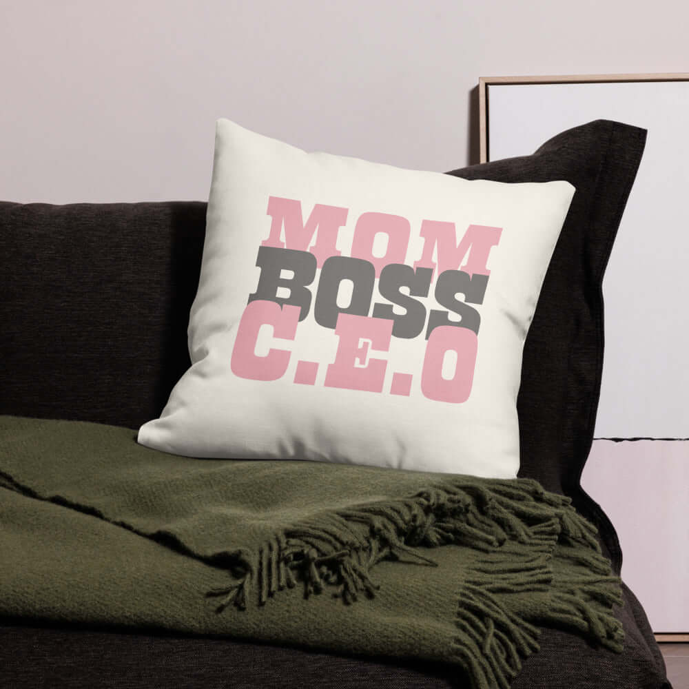Mom Boss C.E.O Graphic Premium Pillow - Celebrate Her, Throw Pillows, $ 55.50, A Moment Of Now™