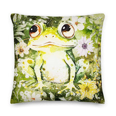 Boho Forrest Floral Frog Premium Accent Throw Pillow Cushion Cover Insert, A Moment Of Now, A Moment Of Now