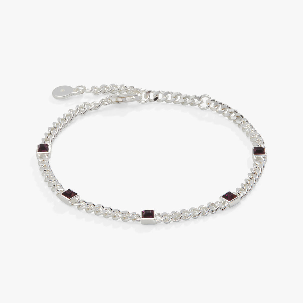 February Birthstone Amethyst Curb Chain Bracelet, Bracelets, $ 28.00, A Moment Of Now™