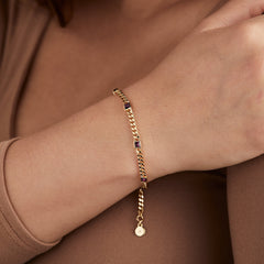 February Birthstone Amethyst Curb Chain Bracelet, Bracelets, $ 28.00, A Moment Of Now™