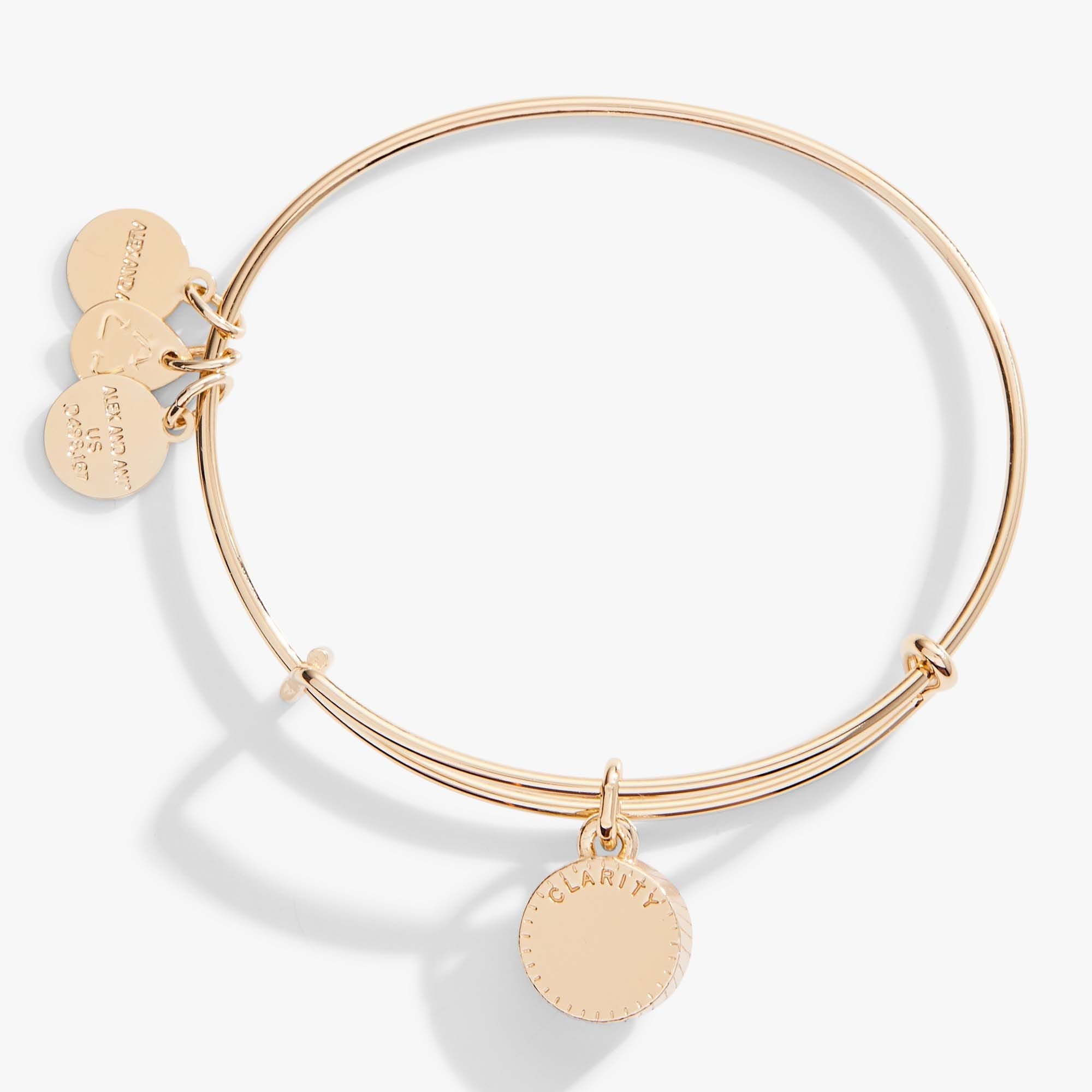 April Clear Crystal Birthstone Charm Bangle, Bracelets, $ 28.00, A Moment Of Now™