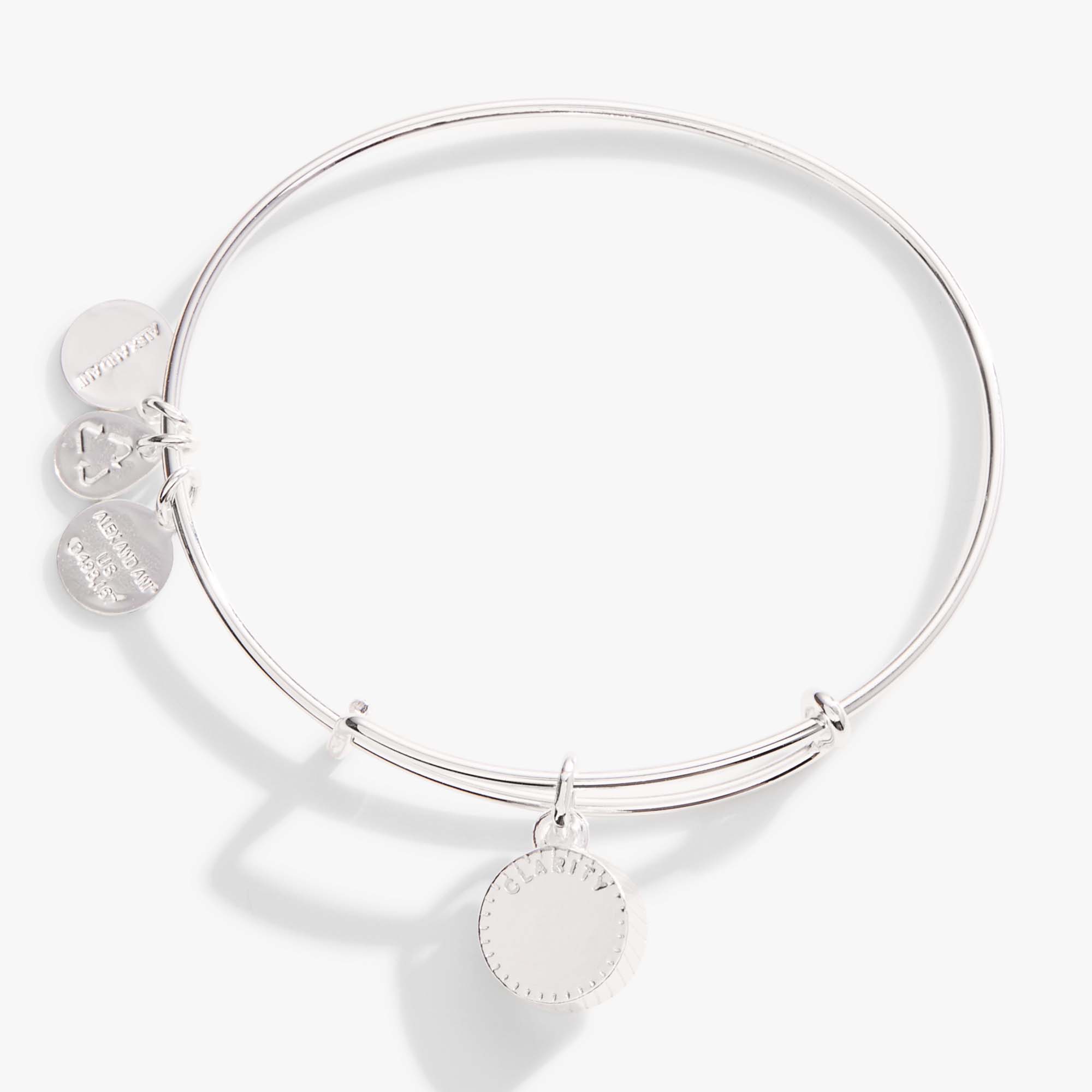 April Clear Crystal Birthstone Charm Bangle, Bracelets, $ 28.00, A Moment Of Now™