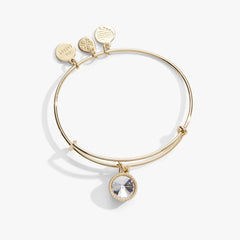 April Clear Crystal Birthstone Charm Bangle, Bracelets, $ 28.00, A Moment Of Now™