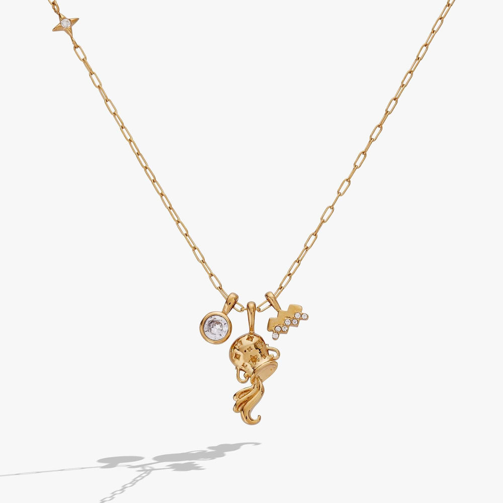 Aquarius Zodiac Charm Cluster Necklace, Necklaces, $ 54.00, A Moment Of Now™