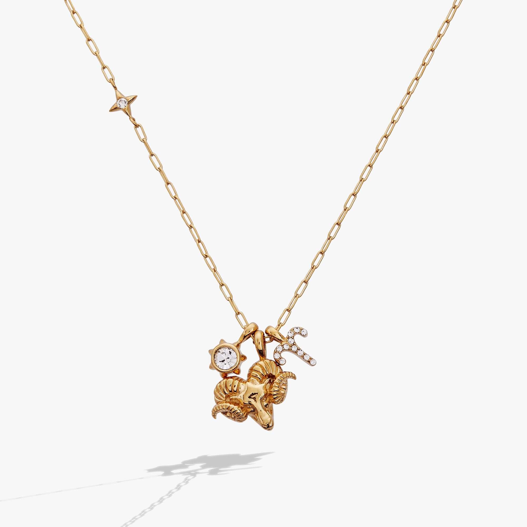 Aries Zodiac Charm Cluster Necklace, Necklaces, $ 54.00, A Moment Of Now™