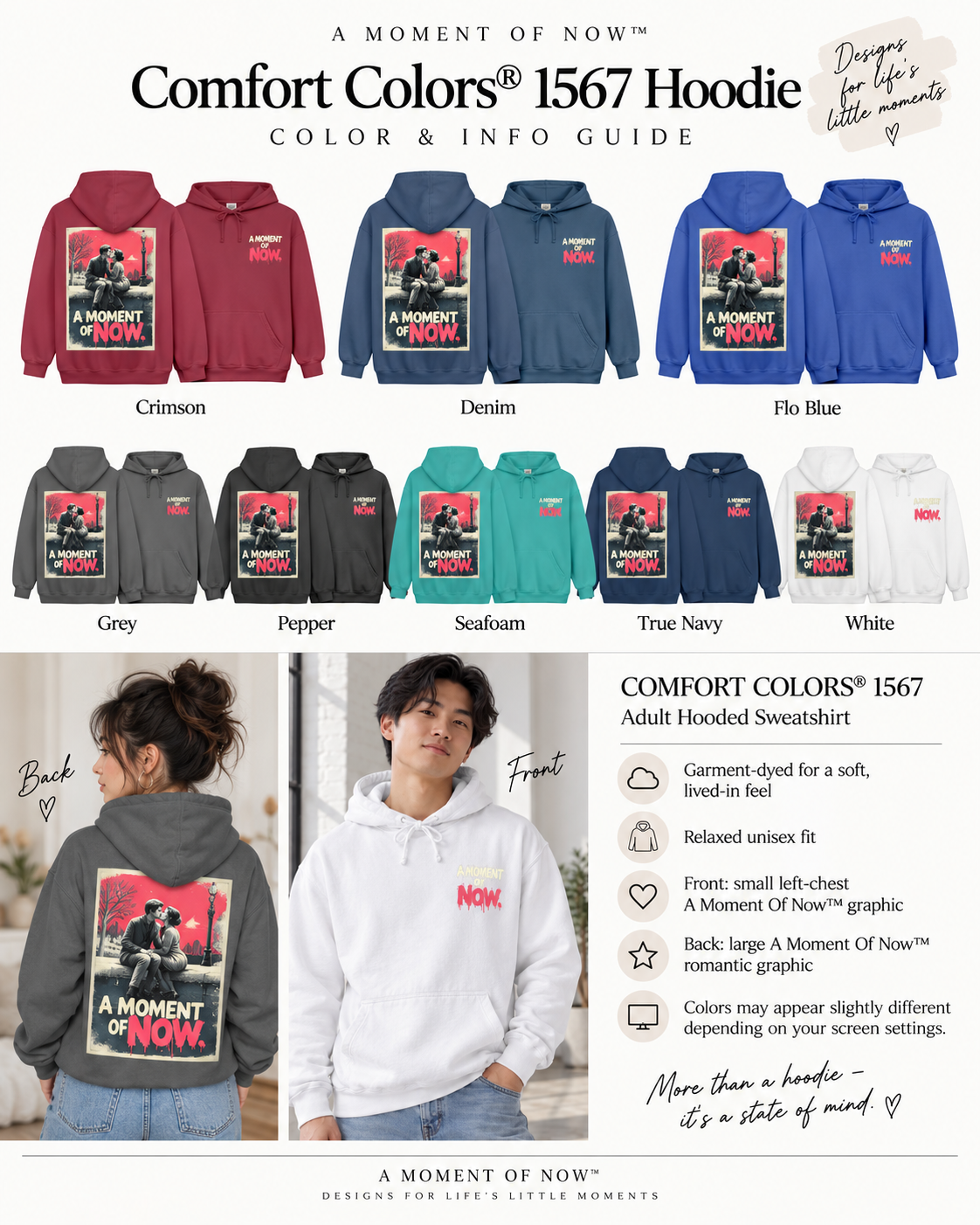 A Stolen Moment Hoodie — Garment-Dyed Graphic Pullover