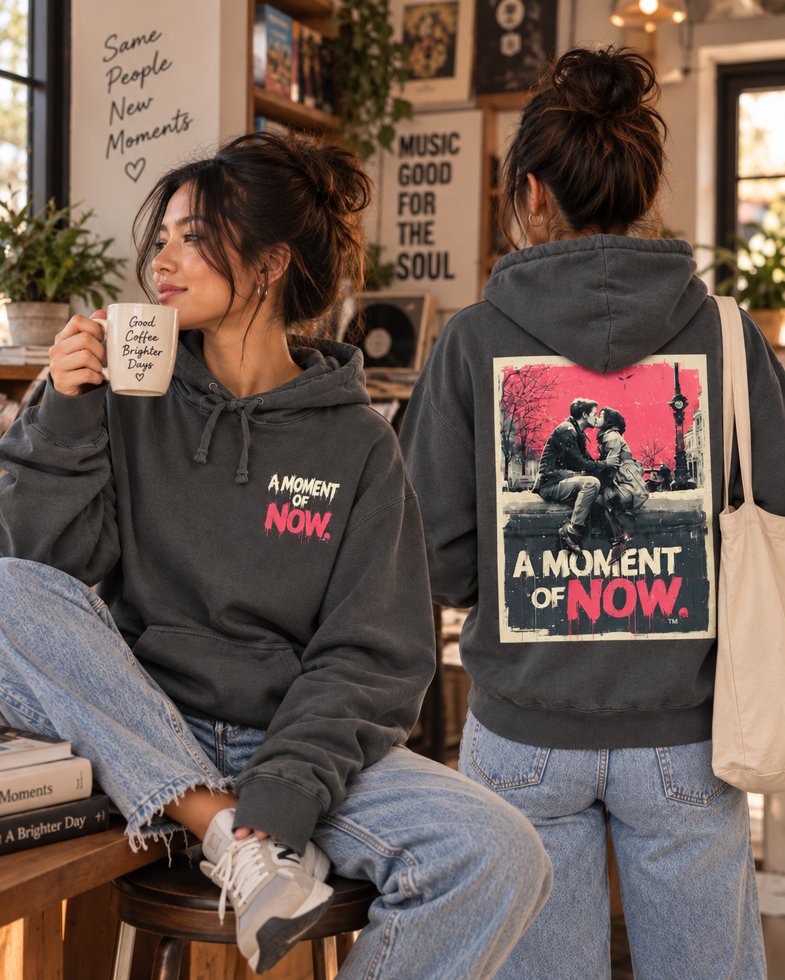 A Stolen Moment Hoodie — Garment-Dyed Graphic Pullover