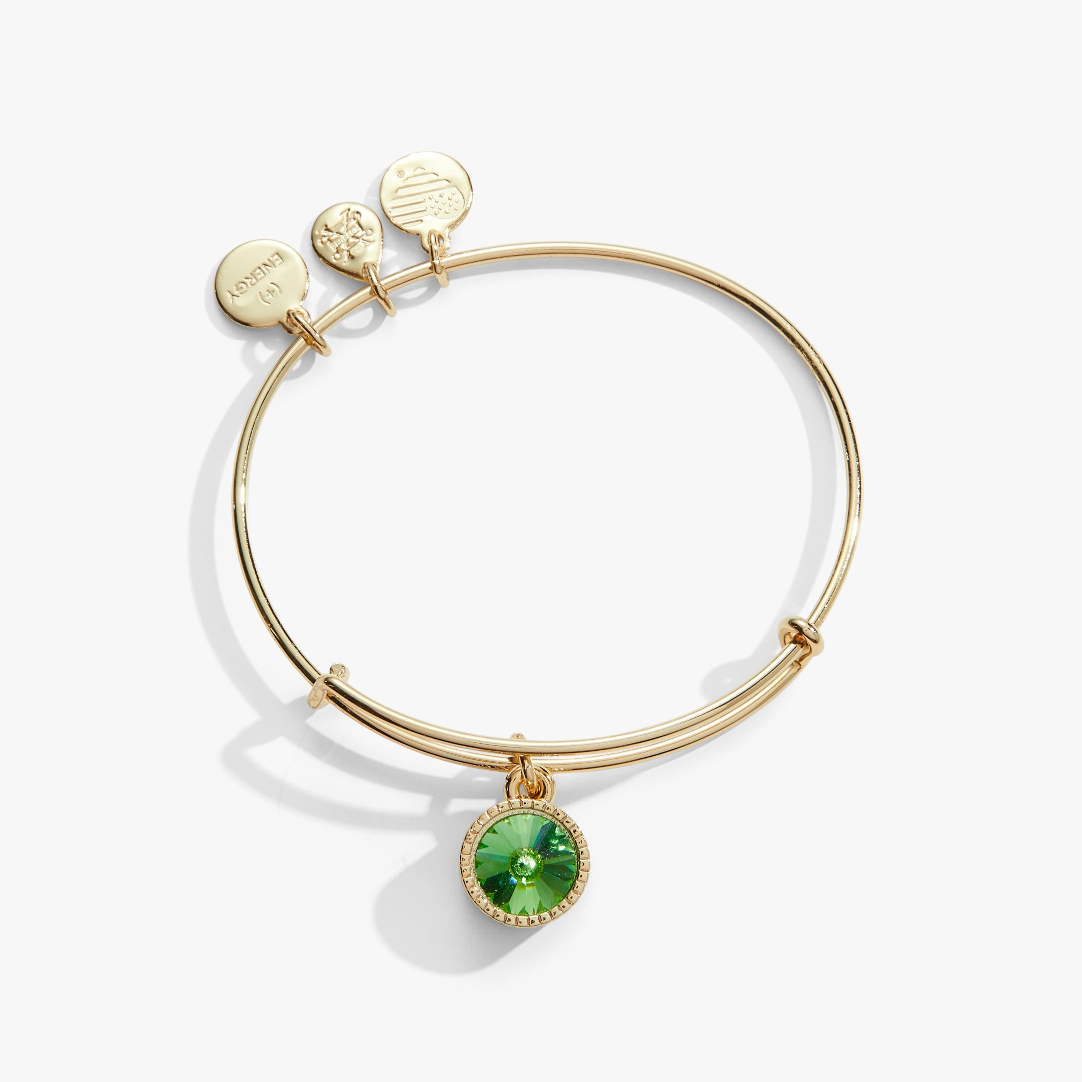 August Birthstone Charm Bangle, Peridot, Bracelets, $ 28.00, A Moment Of Now™