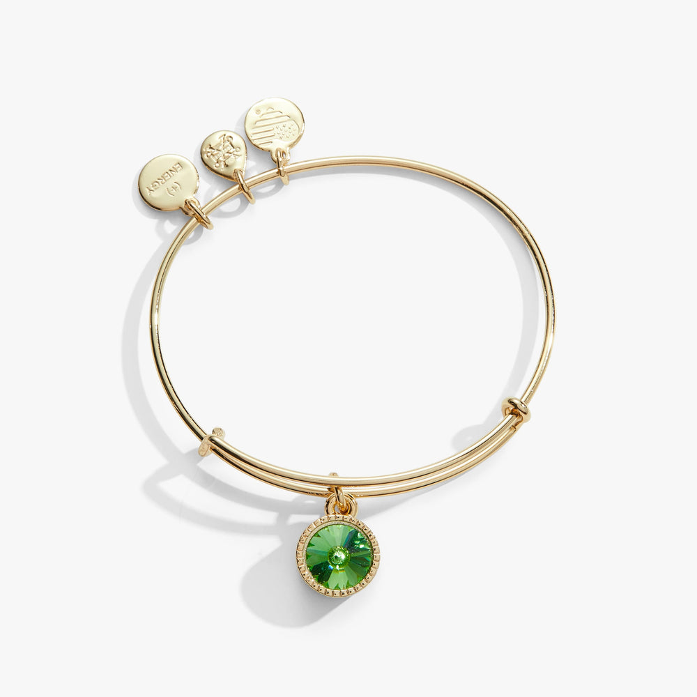 August Birthstone Charm Bangle, Peridot, Bracelets, $ 28.00, A Moment Of Now™