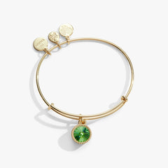 August Birthstone Charm Bangle, Peridot, Bracelets, $ 28.00, A Moment Of Now™