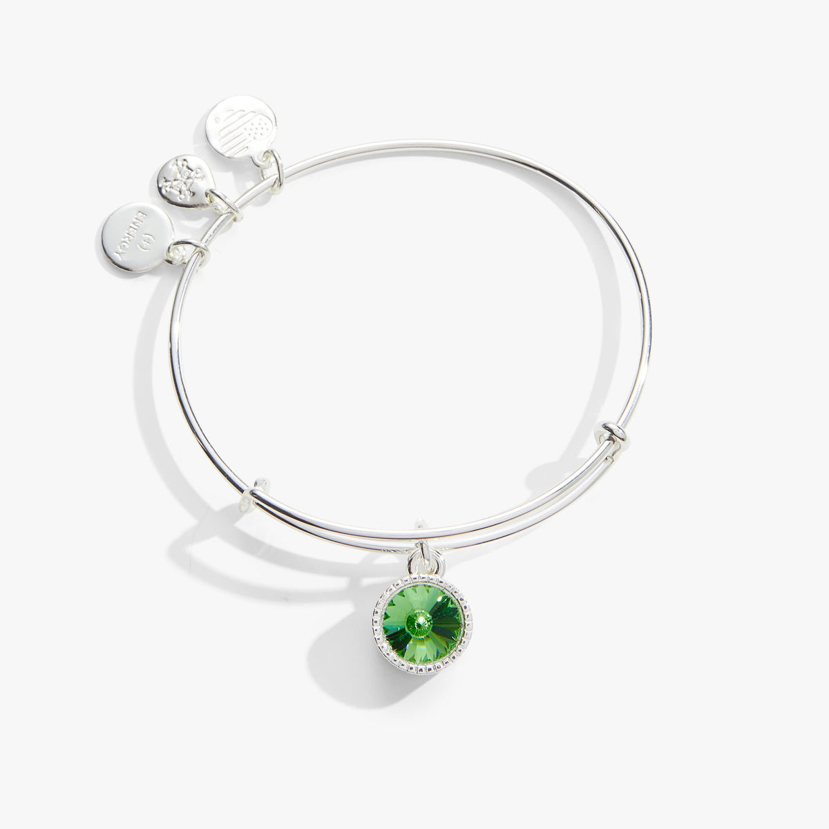 August Birthstone Charm Bangle, Peridot, Bracelets, $ 28.00, A Moment Of Now™