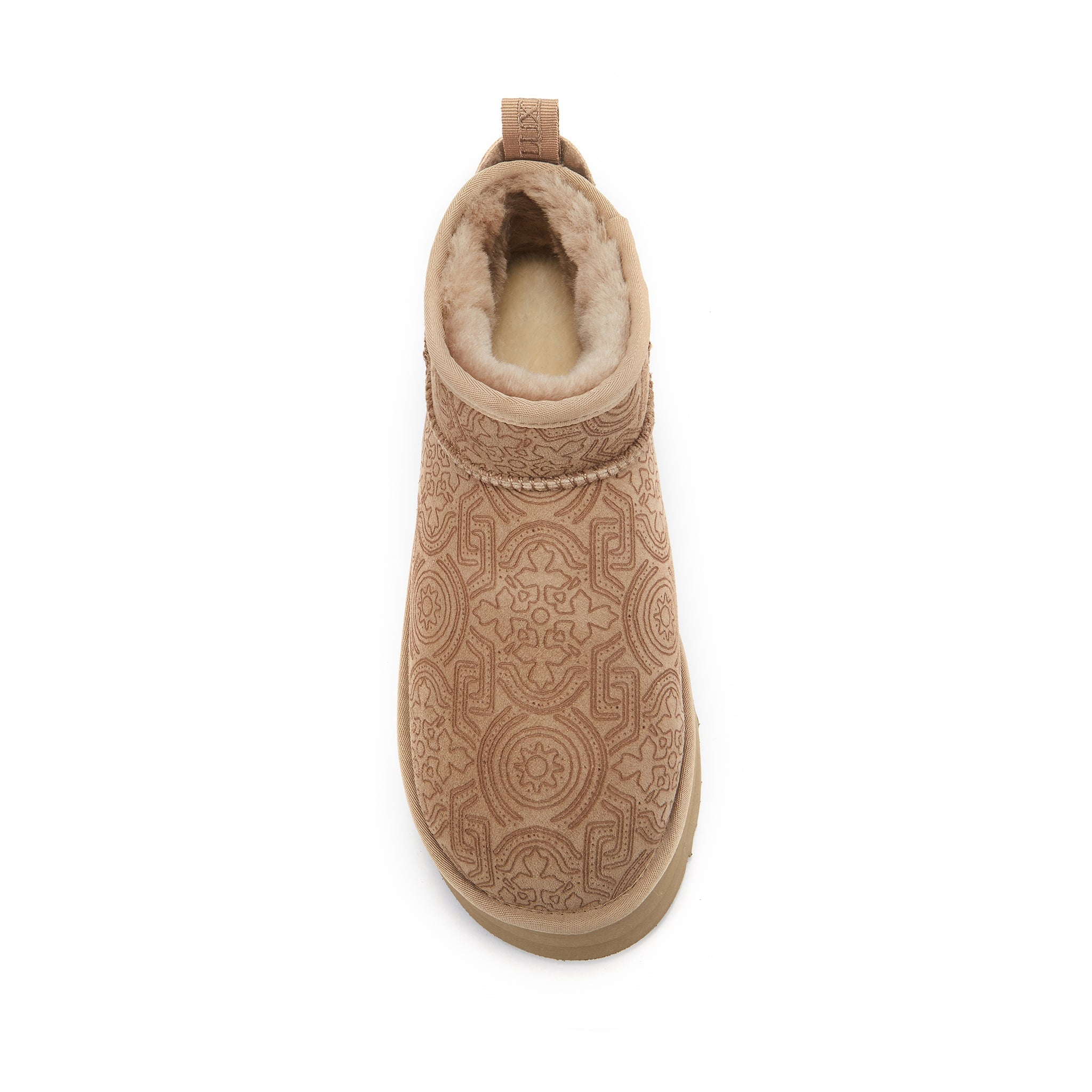 COSY ULTRA SHORT PLATFOAM BOOTS EMBOSSED TAUPE