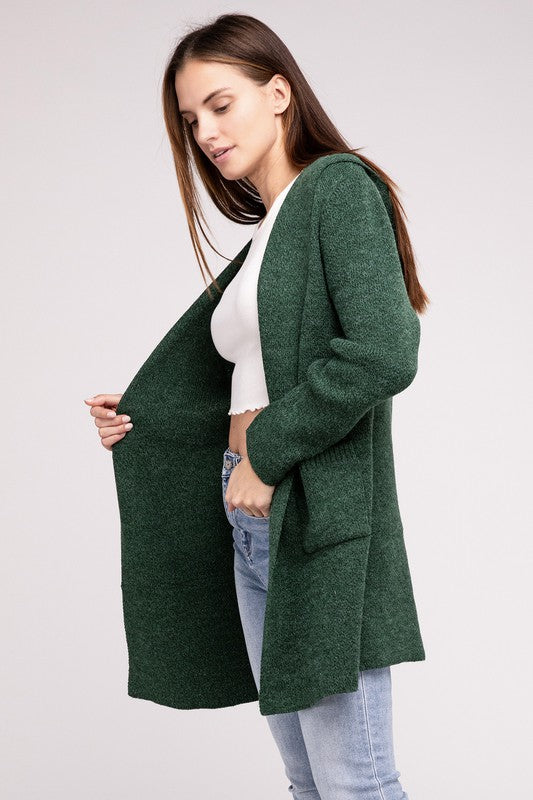Shop Women's Hooded Open Front Sweater Cardigan | Shop Boutique Clothing, Cardigans, USA Boutique