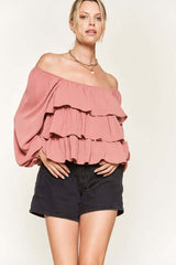 Tiered flounce designed Blouse JJT5023, Jade By Jane, $ 59.00