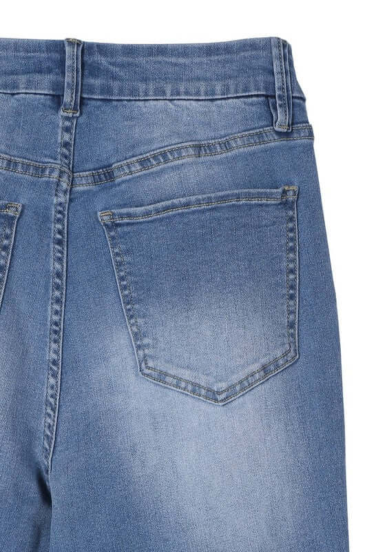 Blue Denim Stretchy Flare Jeans, Lilou, A Moment Of Now