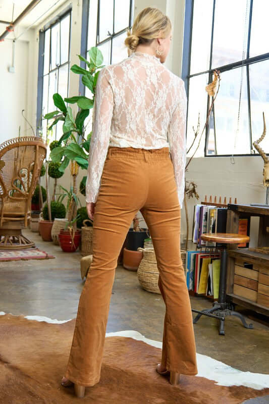 Shop CORDUROY FLARE PANTS JJB5029, Pants, USA Boutique