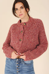 Melange Cropped Sweater Top