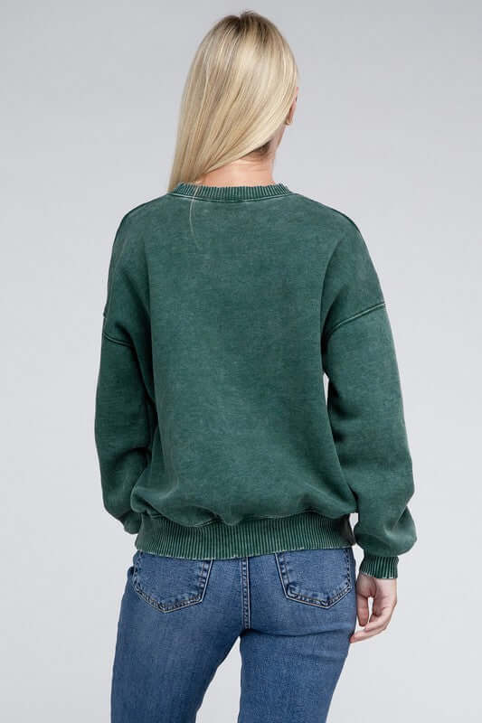 Women's Acid Wash Fleece Oversized Pullover Sweatshirt | USA Boutique, ZENANA, $ 39.00