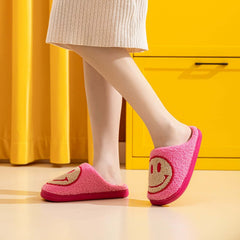 Women's Fuchsia Melody Smiley Face Slip-on Slippers USA Boutique, Trendsi, $ 28.00