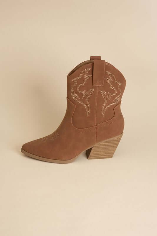 Blazing-S Western Cowgirl Embroidery Ankle Boots