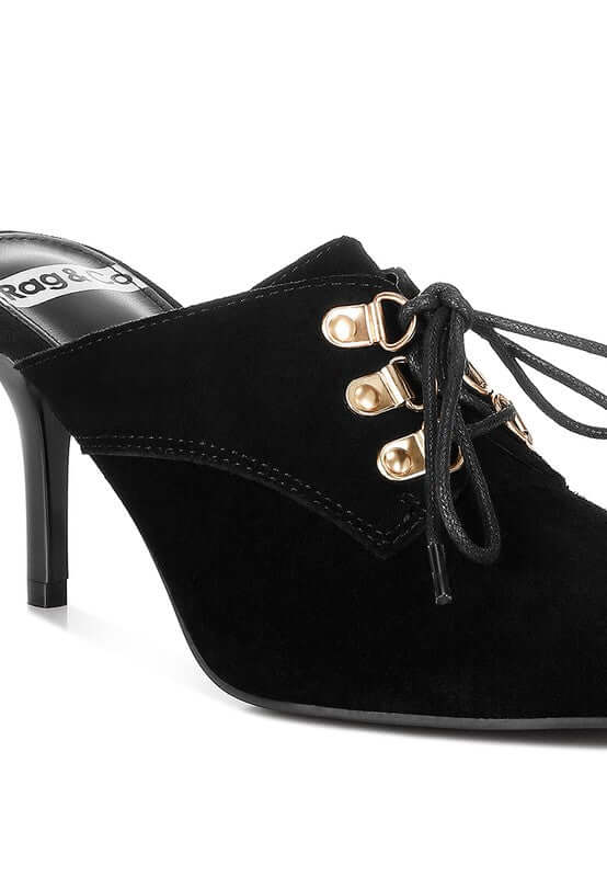 Miladi Suede Stiletto Mules Heels - Chic & Comfortable, Heels, $ 89.00, A Moment Of Now™