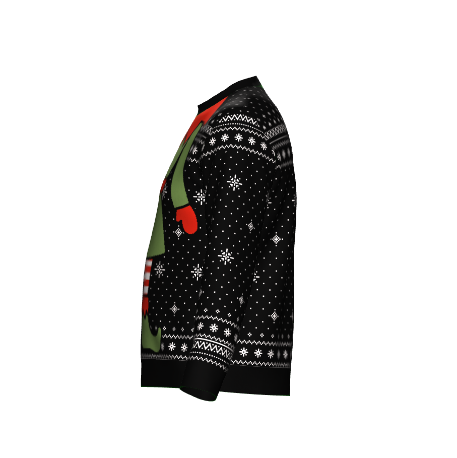 Holiday Season Christmas Elf Black Unisex Sweater