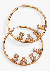 'Babe' Bubble Crystal Hoop Earrings