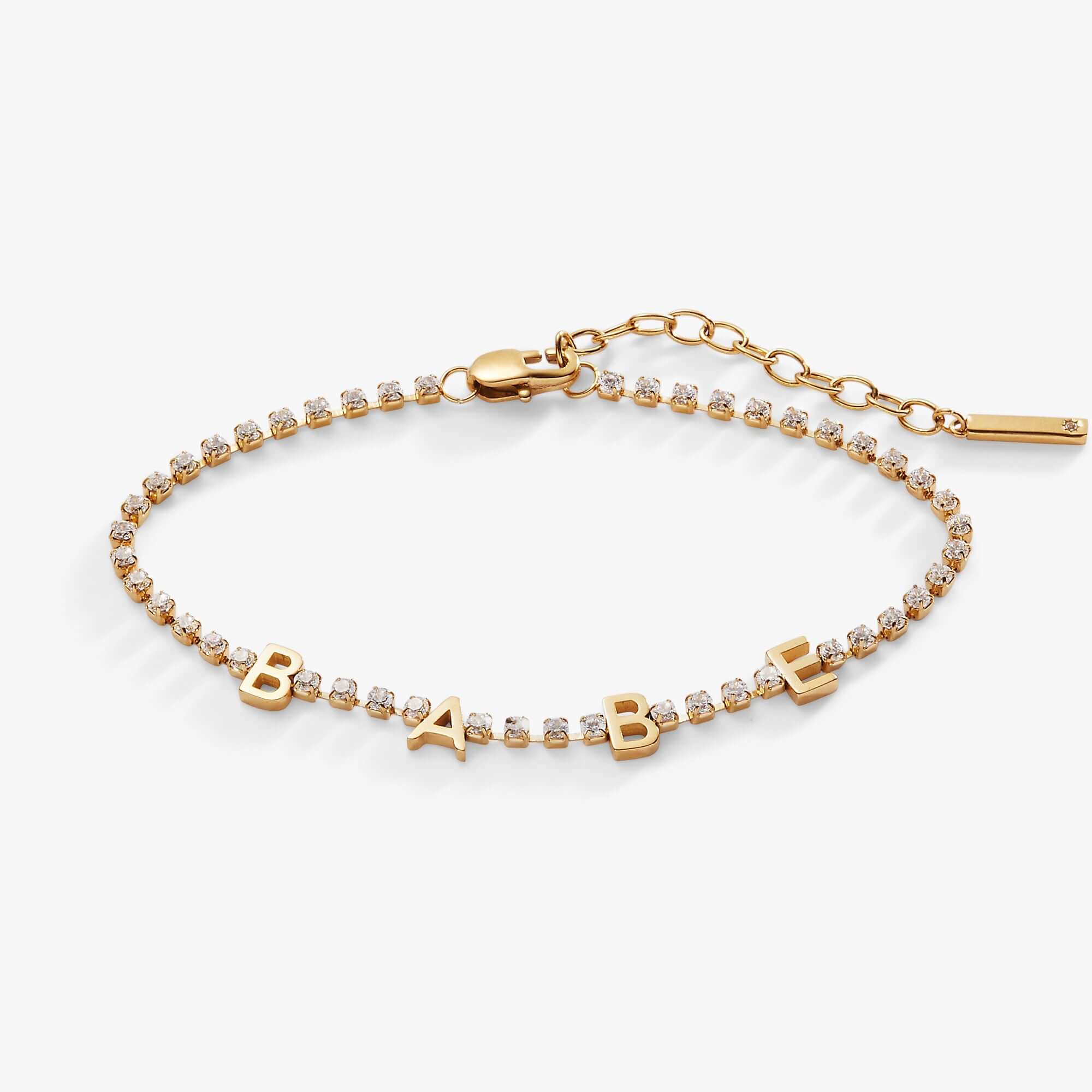 "Babe" Crystal Tennis Bracelet, Bracelets, $ 38.00, A Moment Of Now™