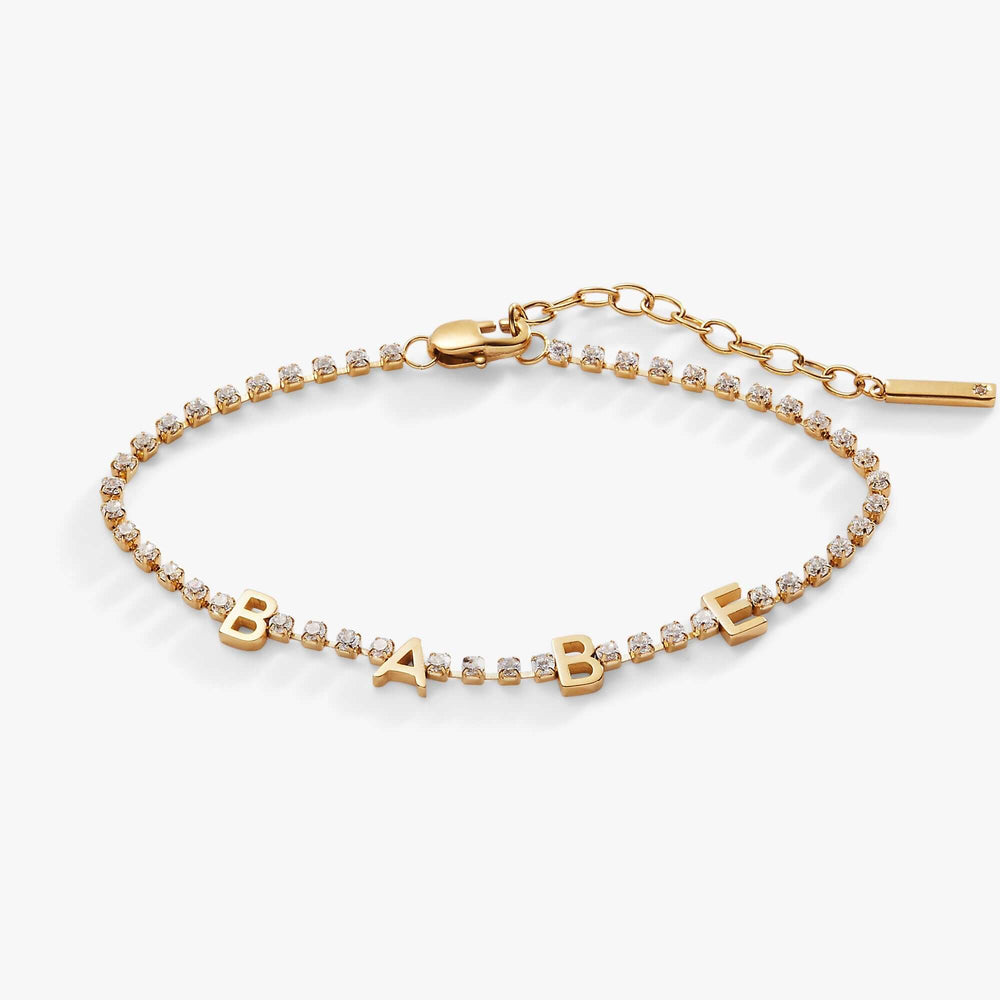 "Babe" Crystal Tennis Bracelet, Bracelets, $ 38.00, A Moment Of Now™