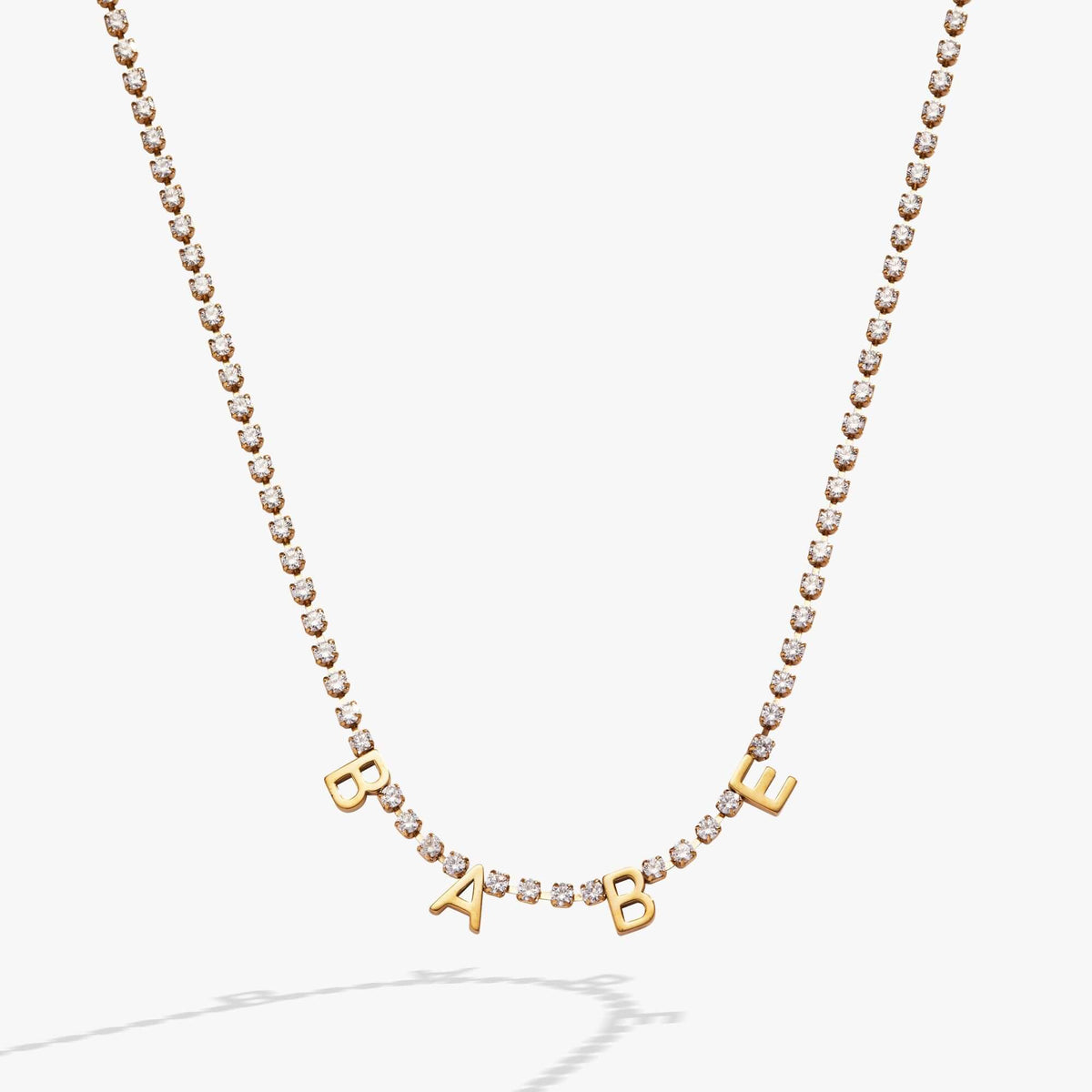 “Babe” Crystal Tennis Necklace, Necklaces, $ 48.00, A Moment Of Now™