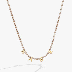 “Babe” Crystal Tennis Necklace, Necklaces, $ 48.00, A Moment Of Now™