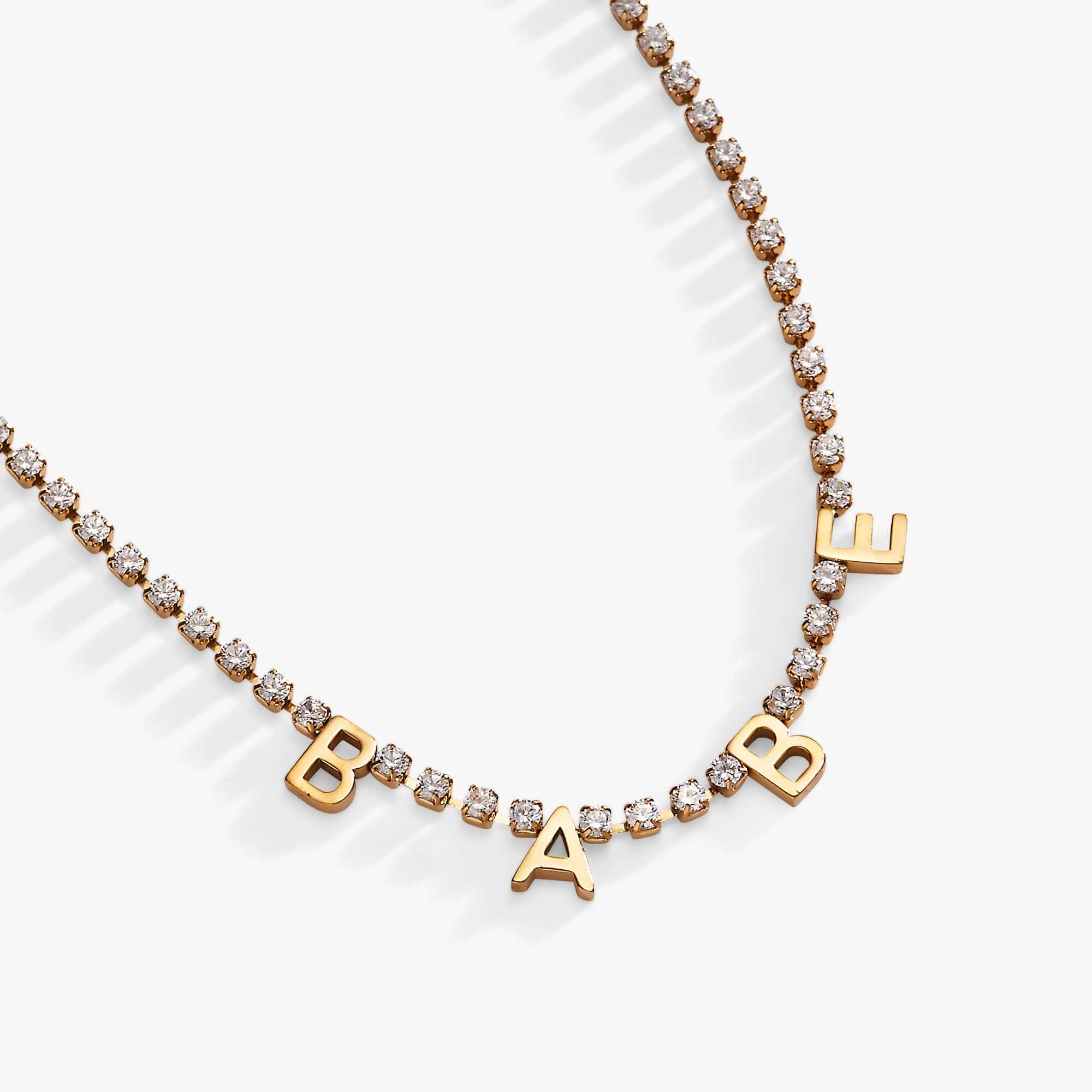 “Babe” Crystal Tennis Necklace, Necklaces, $ 48.00, A Moment Of Now™