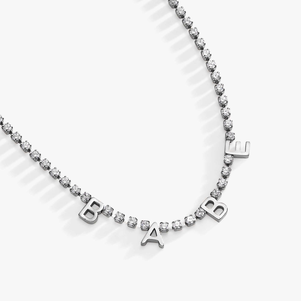 “Babe” Crystal Tennis Necklace, Necklaces, $ 48.00, A Moment Of Now™