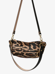 Baby Blair Shoulder Bag, Leopard Print Calf Hair-Black Leather
