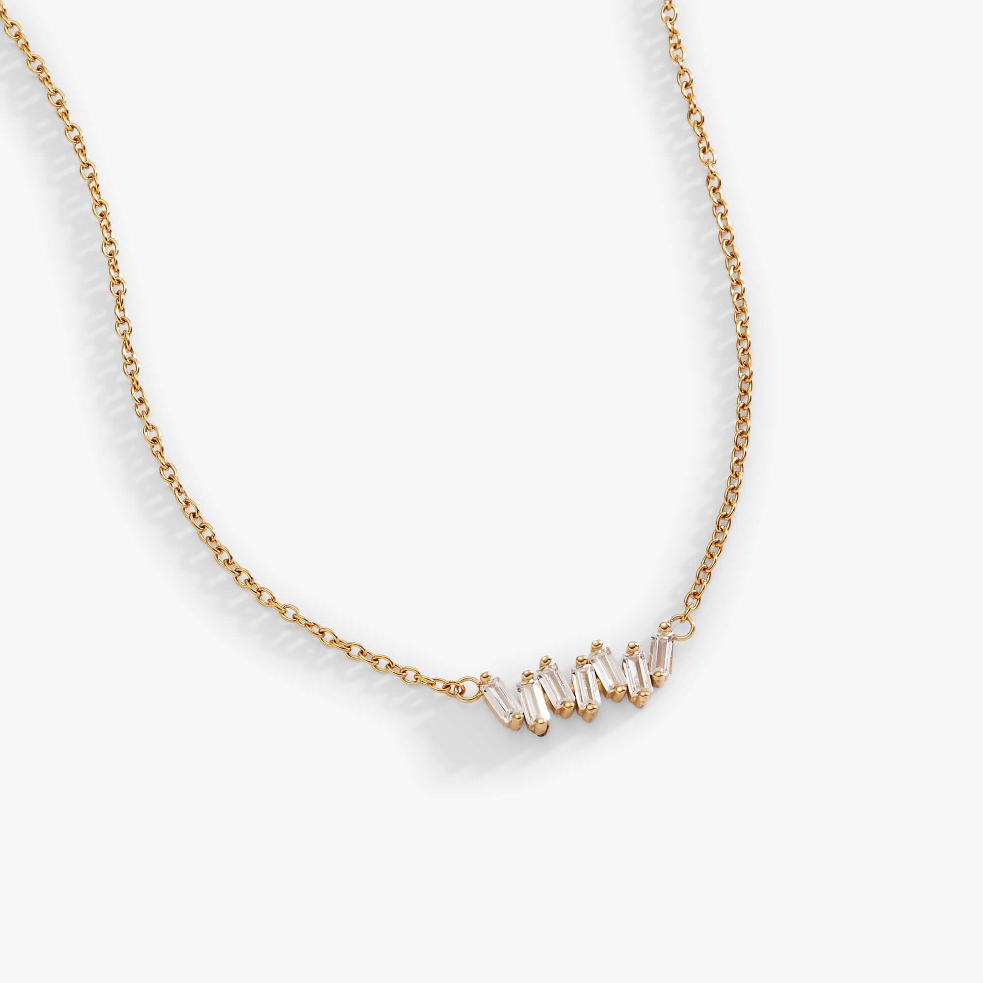 Crystal Baguette Bar Necklace, Necklaces, $ 39.90, A Moment Of Now™