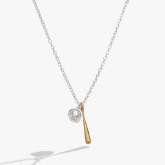 Baseball Duo Charm Pendant Necklace